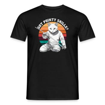 Katzen Fechter gamer lustiges Fechten Sport Katzen - Männer T-Shirt - Schwarz - Vorne - AI Model Male 178 light (178cm)
