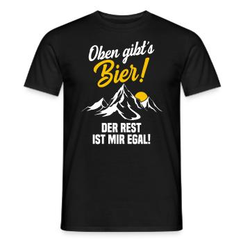 Oben gibts Bier Wandern Wandertour - Männer T-Shirt - Schwarz - Vorne - AI Model Male 178 light (178cm)