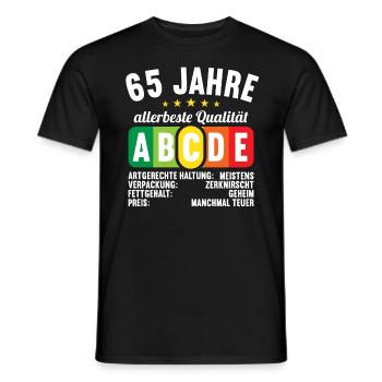 Lebensmittelampel Score 65 Jahre 65 Geburtstag - Männer T-Shirt - Schwarz - Vorne - AI Model Male 178 light (178cm)