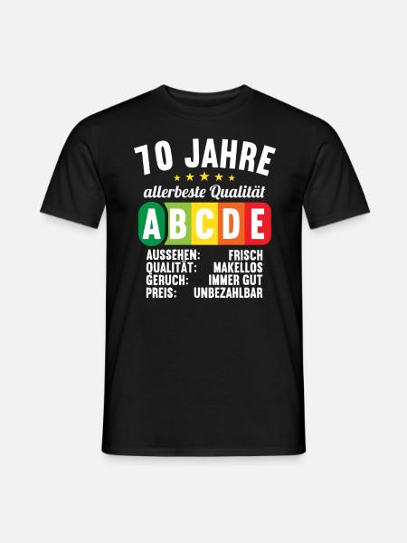 Lebensmittelampel Score 70 Jahre 70 Geburtstag - Männer T-Shirt - Schwarz