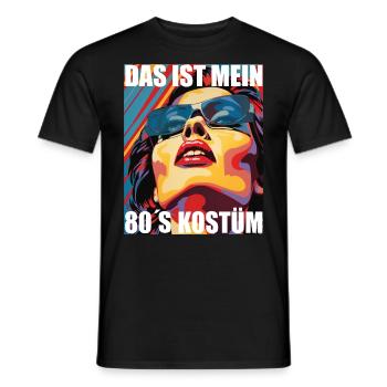 80er Motto Party Das ist mein 80er Jahre Kostüm - Männer T-Shirt - Schwarz - Vorne - AI Model Male 178 light (178cm)