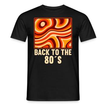 Fête à thème des années 80 Retour au costume des années 80 - T-shirt homme - noir - Devant - AI Model Male 178 light (178cm)
