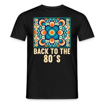 Fête à thème des années 80 Retour au costume des années 80 - T-shirt homme - noir - Devant - AI Model Male 178 light (178cm)
