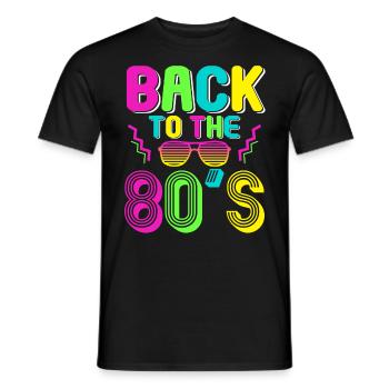 Fête à thème des années 80 Retour au costume des années 80 - T-shirt homme - noir - Devant - AI Model Male 178 light (178cm)