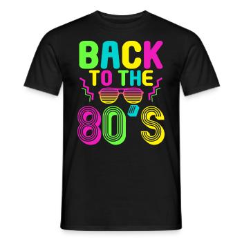 Fête à thème des années 80 Retour au costume des années 80 - T-shirt homme - noir - Devant - AI Model Male 178 light (178cm)