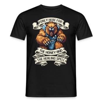 Gamer Gaming RPG RPG Druid Werebear - Men's T-Shirt - black - Front - AI Model Male 178 light (178cm)