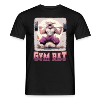 Gym Rat Bodybuilding Kraftsport lustiges Fitness - Männer T-Shirt - Schwarz - Vorne - AI Model Male 178 light (178cm)
