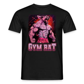 Gym Rat Bodybuilding Kraftsport lustiges Fitness - Männer T-Shirt - Schwarz - Vorne - AI Model Male 178 light (178cm)