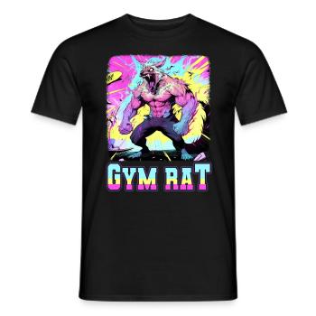 Gym Rat Bodybuilding Kraftsport lustiges Fitness - Männer T-Shirt - Schwarz - Vorne - AI Model Male 178 light (178cm)