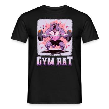 Gym Rat Bodybuilding Kraftsport lustiges Fitness - Männer T-Shirt - Schwarz - Vorne - AI Model Male 178 light (178cm)