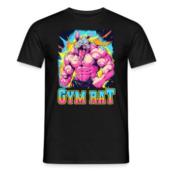 Gym Rat Bodybuilding Kraftsport lustiges Fitness - Männer T-Shirt - Schwarz - Vorne - AI Model Male 178 light (178cm)