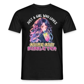 Just a girl who loves Anime and Boba Bubble Tea - Männer T-Shirt - Schwarz - Vorne - AI Model Male 178 light (178cm)