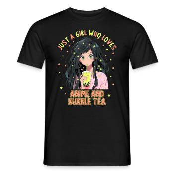 Just a girl who loves Anime and Boba Bubble Tea - Männer T-Shirt - Schwarz - Vorne - AI Model Male 178 light (178cm)
