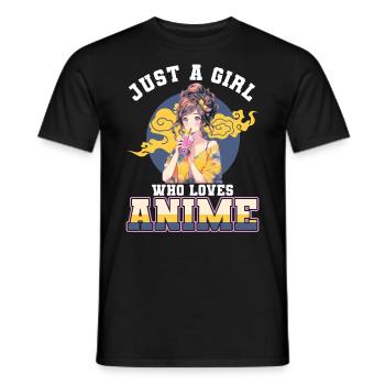 Just a girl who loves Anime - Men's T-Shirt - black - Front - AI Model Male 178 light (178cm)