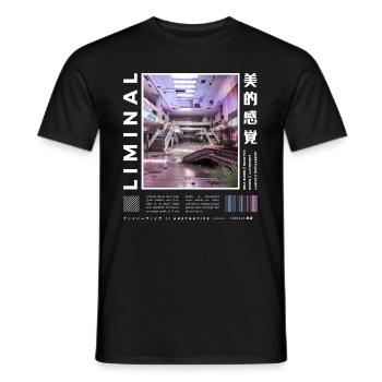 Liminal Spaces Retro 80s & 90s Backrooms Vaporwave - Männer T-Shirt - Schwarz - Vorne - AI Model Male 178 light (178cm)