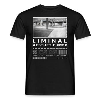 Liminal Spaces Retro 80s & 90s Backrooms Vaporwave - Männer T-Shirt - Schwarz - Vorne - AI Model Male 178 light (178cm)
