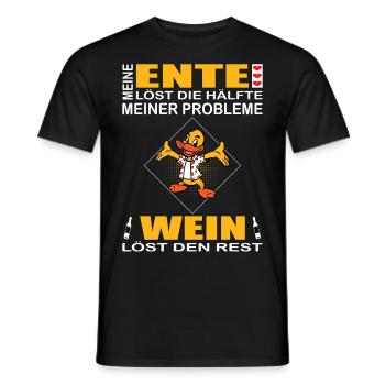 Ente Wein entensammlung entenliebhaber erpel - Männer T-Shirt - Schwarz - Vorne - AI Model Male 178 light (178cm)