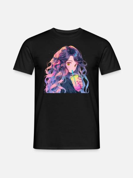 Anime and Boba Bubble Tea - Men's T-Shirt - black