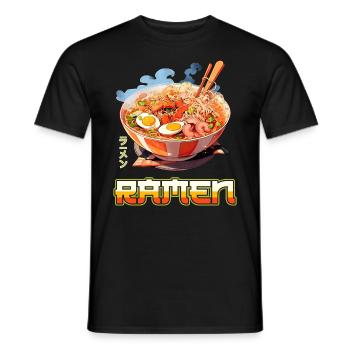 Anime Ramen Noodles - Men's T-Shirt - black - Front - AI Model Male 178 light (178cm)