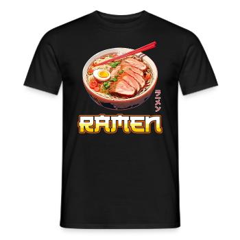 Anime Ramen Noodles - Men's T-Shirt - black - Front - AI Model Male 178 light (178cm)