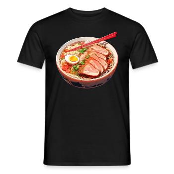 Anime Ramen Noodles - Men's T-Shirt - black - Front - AI Model Male 178 light (178cm)