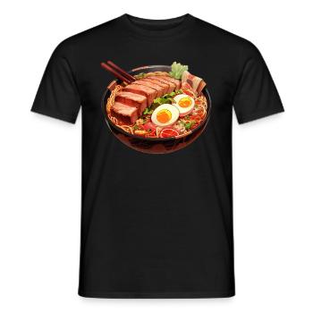 Anime Ramen Noodles - Men's T-Shirt - black - Front - AI Model Male 178 light (178cm)