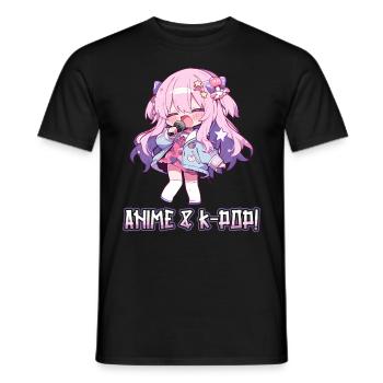 Anime Und K-Pop Koreanische Popmusik Kpop - Männer T-Shirt - Schwarz - Vorne - AI Model Male 178 light (178cm)