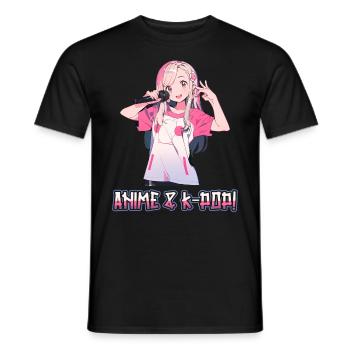 Anime Und K-Pop Koreanische Popmusik Kpop - Männer T-Shirt - Schwarz - Vorne - AI Model Male 178 light (178cm)