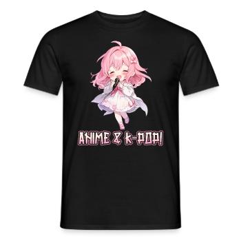 Anime Und K-Pop Koreanische Popmusik Kpop - Männer T-Shirt - Schwarz - Vorne - AI Model Male 178 light (178cm)