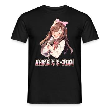 Anime Und K-Pop Koreanische Popmusik Kpop - Männer T-Shirt - Schwarz - Vorne - AI Model Male 178 light (178cm)