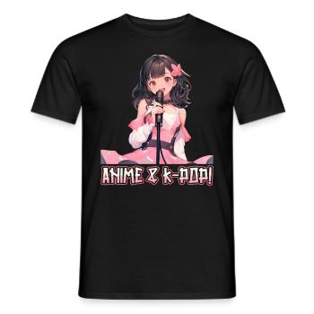 Anime Und K-Pop Koreanische Popmusik Kpop - Männer T-Shirt - Schwarz - Vorne - AI Model Male 178 light (178cm)