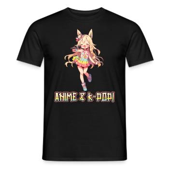 Anime Und K-Pop Koreanische Popmusik Kpop - Männer T-Shirt - Schwarz - Vorne - AI Model Male 178 light (178cm)