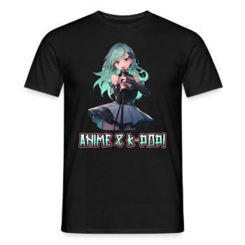 Anime Und K-Pop Koreanische Popmusik Kpop - Männer T-Shirt - Schwarz - Vorne - AI Model Male 178 light (178cm)