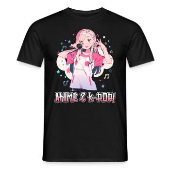 Anime Und K-Pop Koreanische Popmusik Kpop - Männer T-Shirt - Schwarz - Vorne - AI Model Male 178 light (178cm)