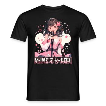 Anime Und K-Pop Koreanische Popmusik Kpop - Männer T-Shirt - Schwarz - Vorne - AI Model Male 178 light (178cm)