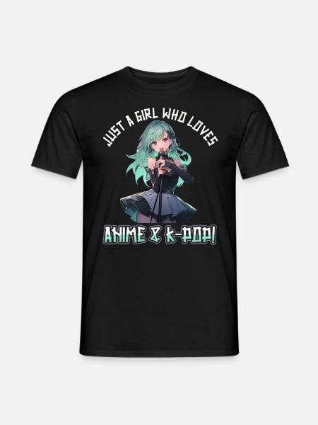 Juste une fille qui aime l’anime et la K-Pop - T-shirt homme - noir