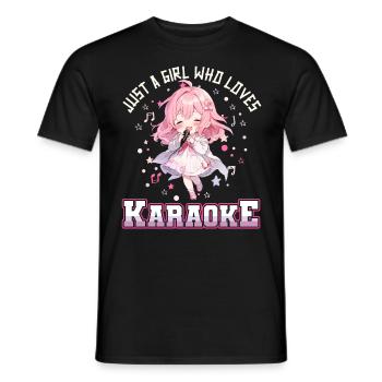 Juste une fille qui aime le karaoké - T-shirt homme - noir - Devant - AI Model Male 178 light (178cm)