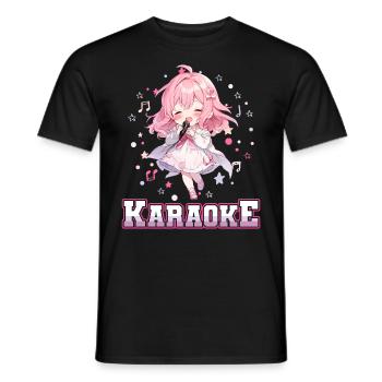 Filles Manga Anime Karaoké - T-shirt homme - noir - Devant - AI Model Male 178 light (178cm)