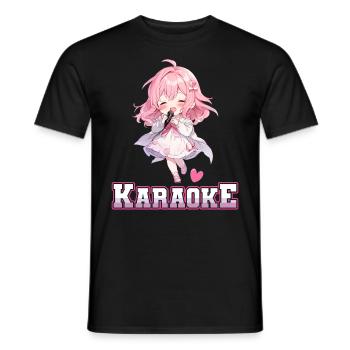 Filles Manga Anime Karaoké - T-shirt homme - noir - Devant - AI Model Male 178 light (178cm)