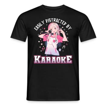 Facilement distrait par le karaoké - T-shirt homme - noir - Devant - AI Model Male 178 light (178cm)