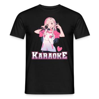 Filles Manga Anime Karaoké - T-shirt homme - noir - Devant - AI Model Male 178 light (178cm)