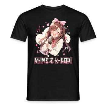 Anime Und K-Pop Koreanische Popmusik Kpop - Männer T-Shirt - Schwarz - Vorne - AI Model Male 178 light (178cm)