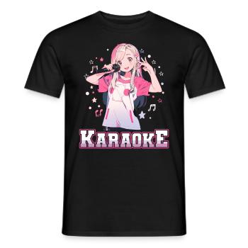 Filles Manga Anime Karaoké - T-shirt homme - noir - Devant - AI Model Male 178 light (178cm)