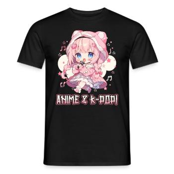 Anime Und K-Pop Koreanische Popmusik Kpop - Männer T-Shirt - Schwarz - Vorne - AI Model Male 178 light (178cm)