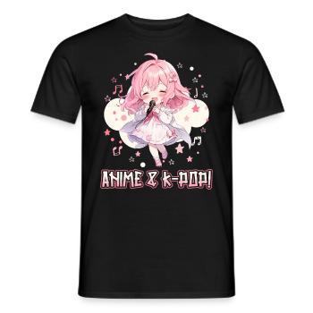 Anime Und K-Pop Koreanische Popmusik Kpop - Männer T-Shirt - Schwarz - Vorne - AI Model Male 178 light (178cm)