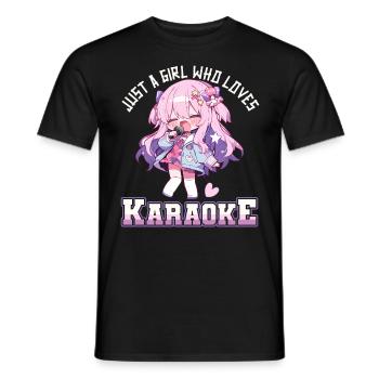 Juste une fille qui aime le karaoké - T-shirt homme - noir - Devant - AI Model Male 178 light (178cm)