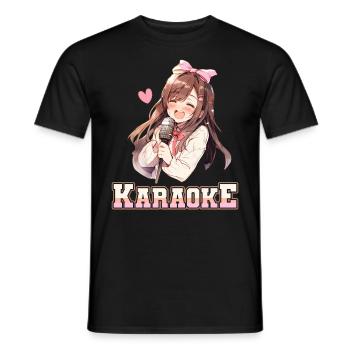Filles Manga Anime Karaoké - T-shirt homme - noir - Devant - AI Model Male 178 light (178cm)