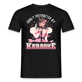 Facilement distrait par le karaoké - T-shirt homme - noir - Devant - AI Model Male 178 light (178cm)