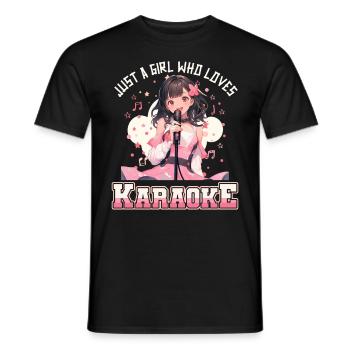 Juste une fille qui aime le karaoké - T-shirt homme - noir - Devant - AI Model Male 178 light (178cm)