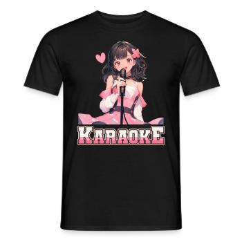Filles Manga Anime Karaoké - T-shirt homme - noir - Devant - AI Model Male 178 light (178cm)
